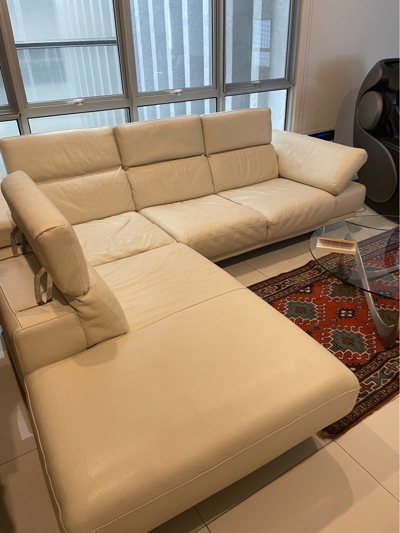 Natuzzi made in Italy leather sofa genuine, Furniture & Home Living