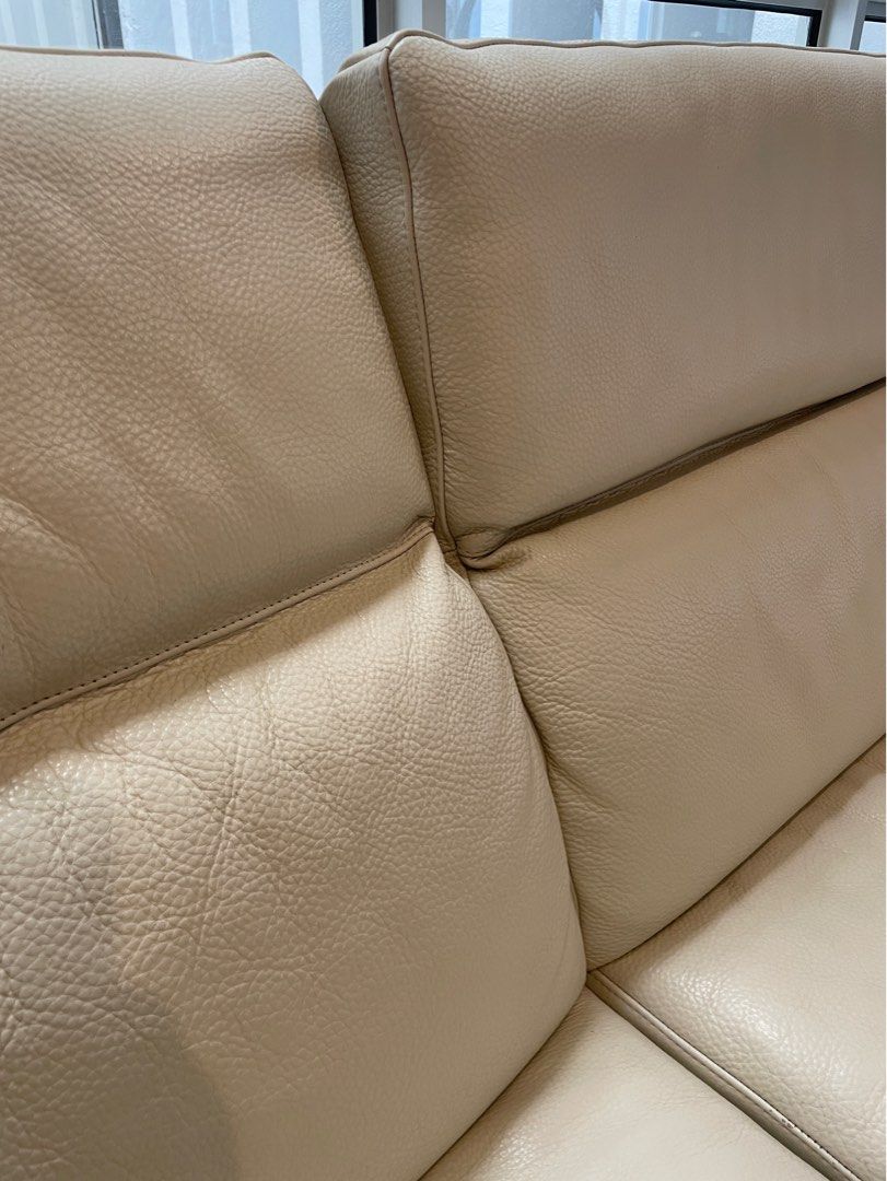 Natuzzi made in Italy leather sofa genuine, Furniture & Home Living