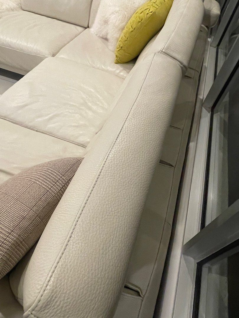 Natuzzi made in Italy leather sofa genuine, Furniture & Home Living