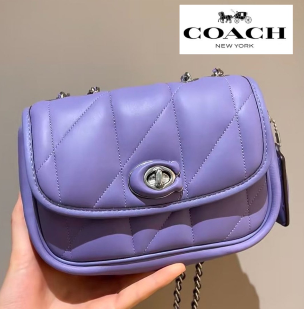 New Coach Original Limited Purple Collection PILLOW MADISON SHOULDER ...