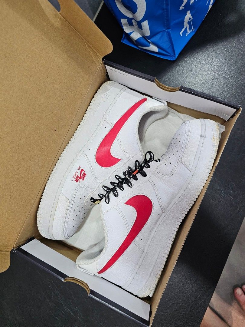 Nike air force with red and blue tick on sale