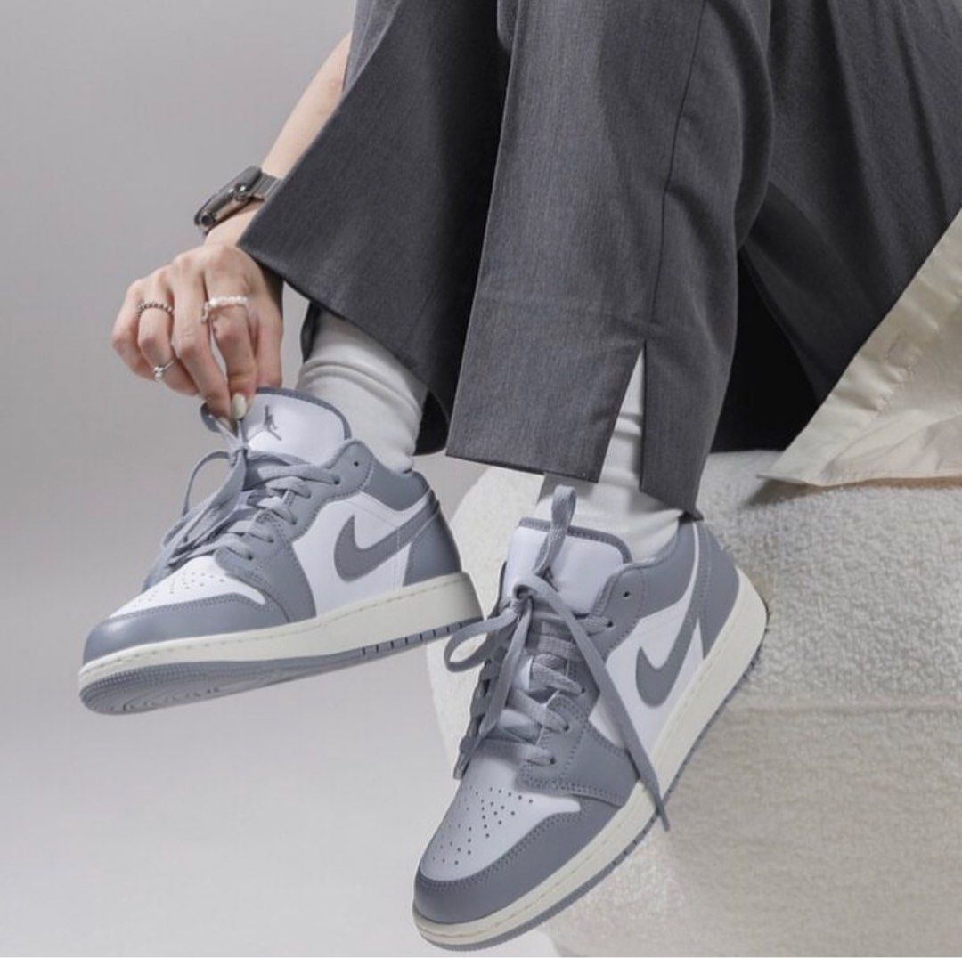 Nike Air Jordan 1 Low Vintage Grey, Women's Fashion, Footwear ...