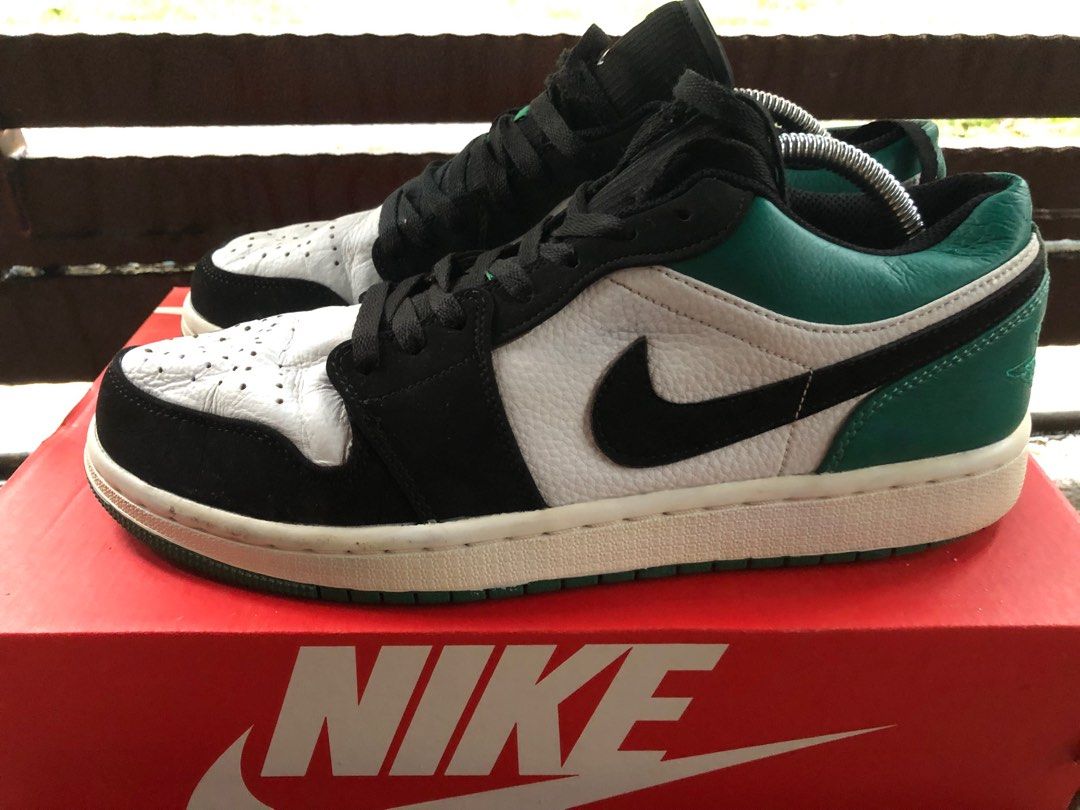 air jordan 1 low white black mystic green