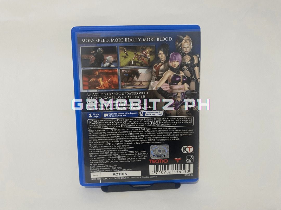 Ninja Gaiden Sigma 2 Plus PS Vita Oled Slim Game (Category: PlayStation) located in Tarlac. Submitted by gamebitzph (Listing ID 1230289359, Image 2). Description: Ninja Gaiden Sigma 2 Plus for PS Vita Oled/Slim Original case, cover art, insert, cart Pre-owned/Used The game cartridge has been tested and working location: Tarlac area shipping: J&T or LBC (payment first via gcash or bank account) COD is also available Message us for any inquiries, m