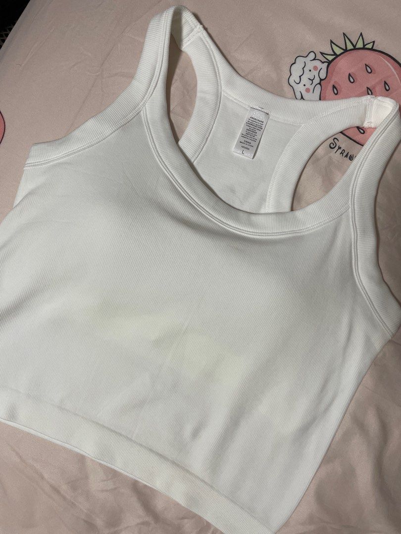 White crop gym top outlet