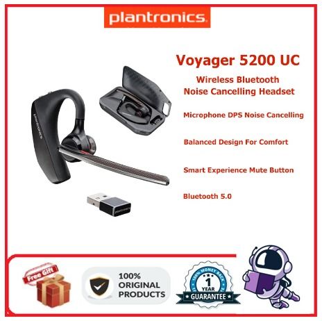Verslijten lezing Zwerver Plantronics VOYAGER 5200 Bluetooth Headset Ear-hook Car Noise Canceling,  Audio, Portable Audio Accessories on Carousell