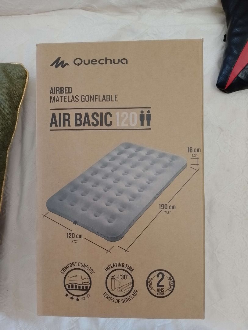 Quechua air mattress + Pump, Furniture & Home Living, Furniture, Bed