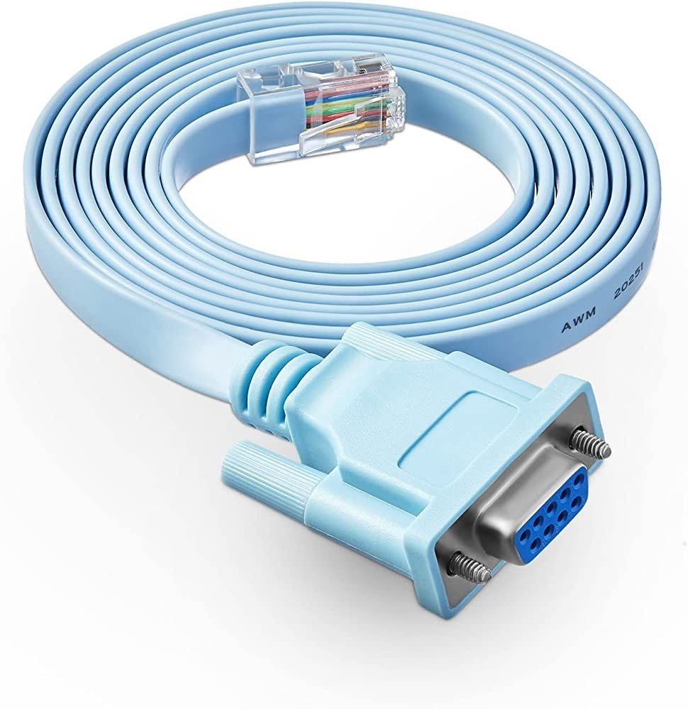 Rocstor Premium 6 Ft Cisco Console Router Cable - RJ45  M 6 Ft Cisco Console Router Cable Rj45 M Db9 F