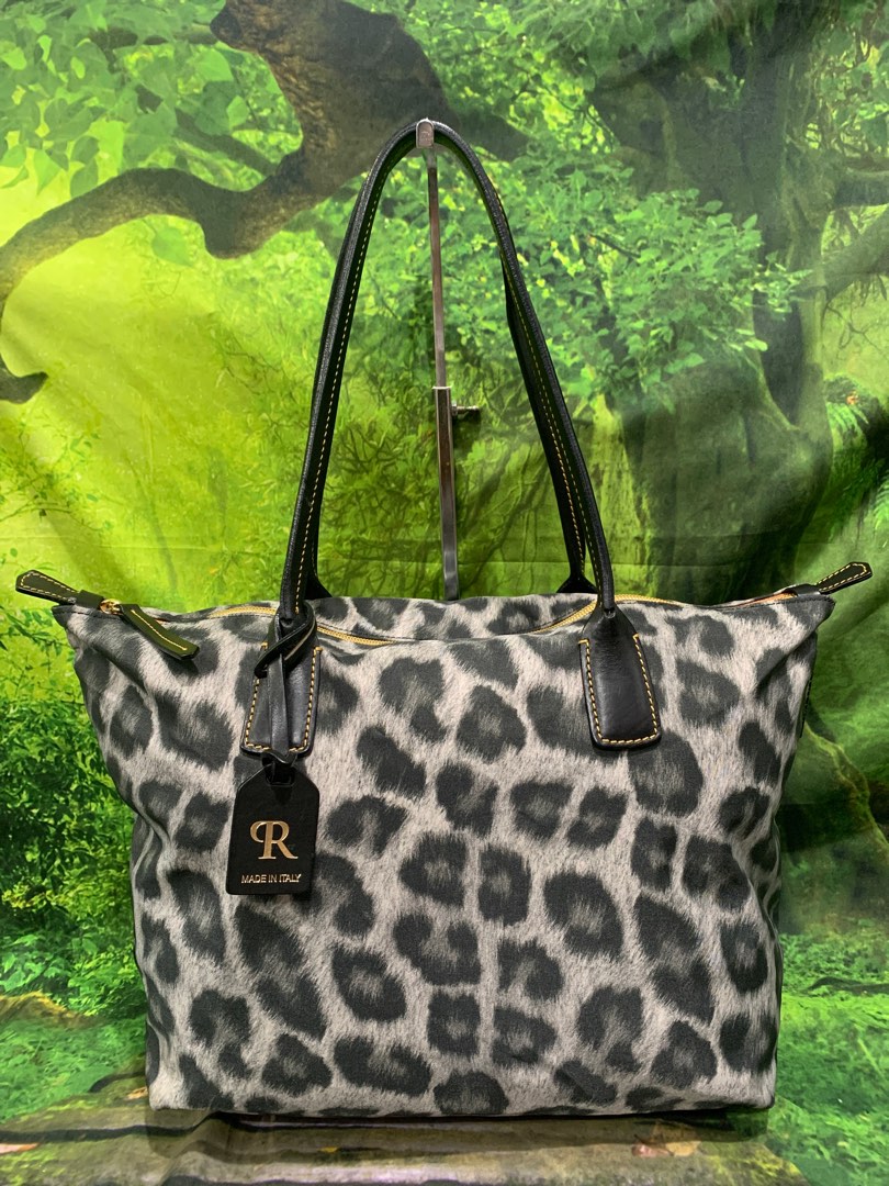 Green leopard print bag top