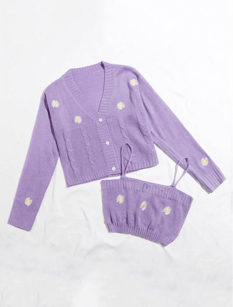 Purple floral deals cardigan
