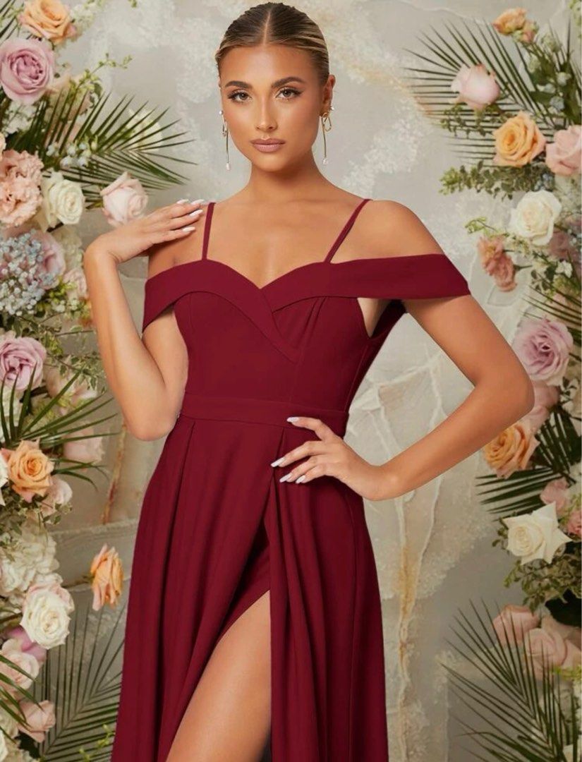 Shein red gown sale