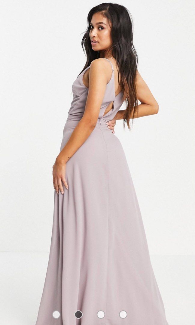 TFNC Petite Bridesmaid cami wrap maxi dress Women s Fashion