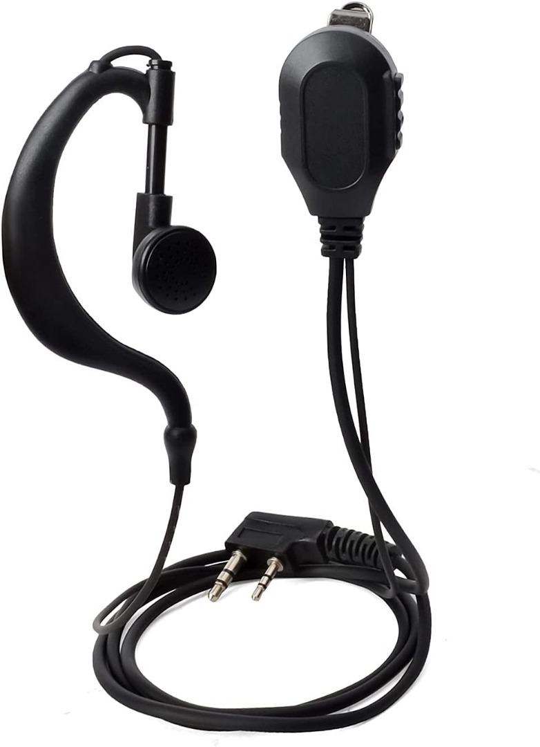 UAYESOK G Shape Walkie Talkie Earpiece with PTT Mic Pin Security Radio  Headset Compatible with Baofeng UV-5R UV-5RA UV-82HP 888S Kenwood Retivs  Esnyic Wounxun Way Radio (1 PCS), Mobile Phones