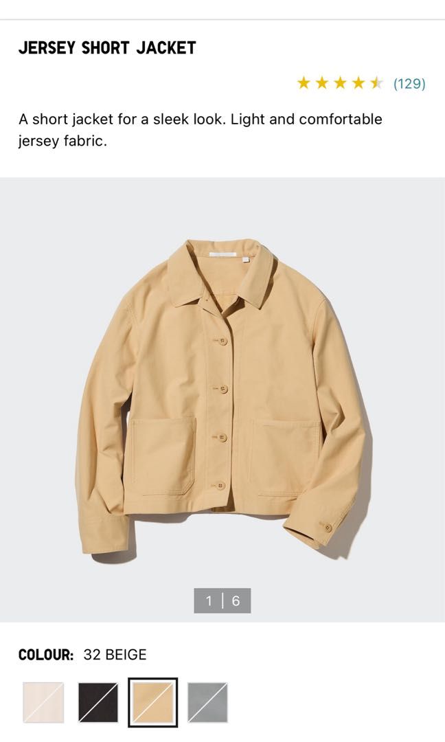 Uniqlo Jersey Short Jacket, Women's Fashion, Coats, Jackets and