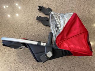UPPAbaby Minu Stroller In Denny (Red Melange/Silver/Black Leather)