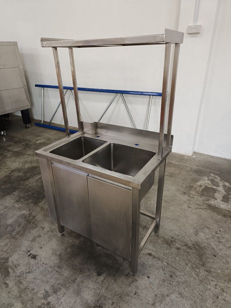 Used stainless steel sink / double bowl sink / commercial sink / sink