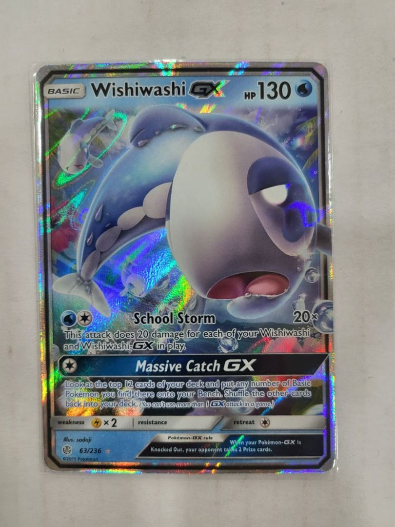 Pokemon TCG Wishiwashi GX Ultra Rare - Sun & Moon: Cosmic Eclipse, Hobbies  & Toys, Toys & Games on Carousell