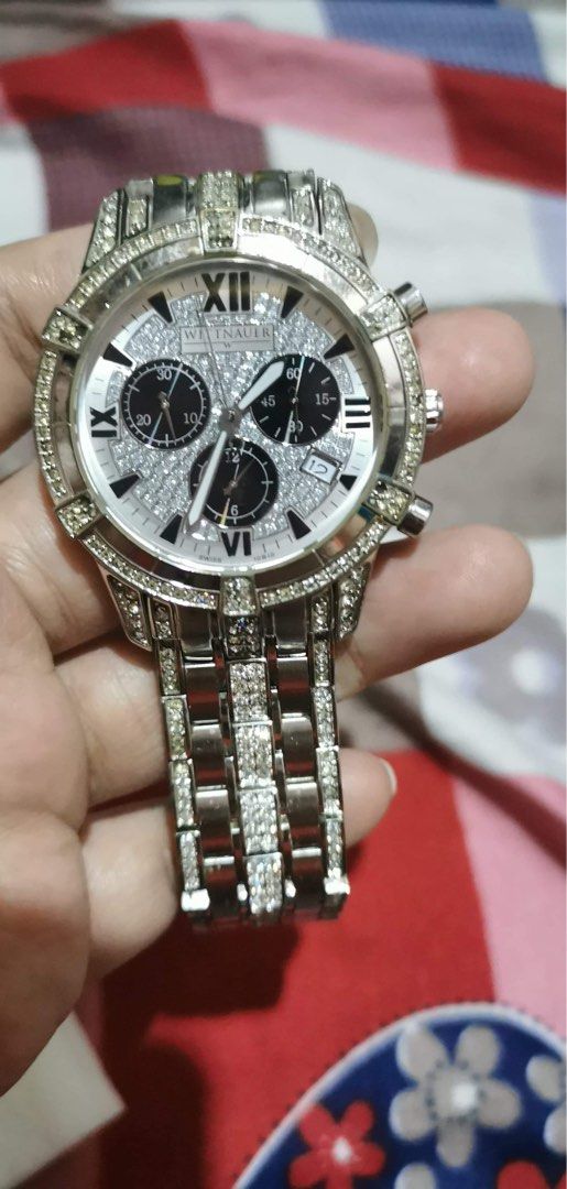 Men s swarovski 2025 crystal accented watch