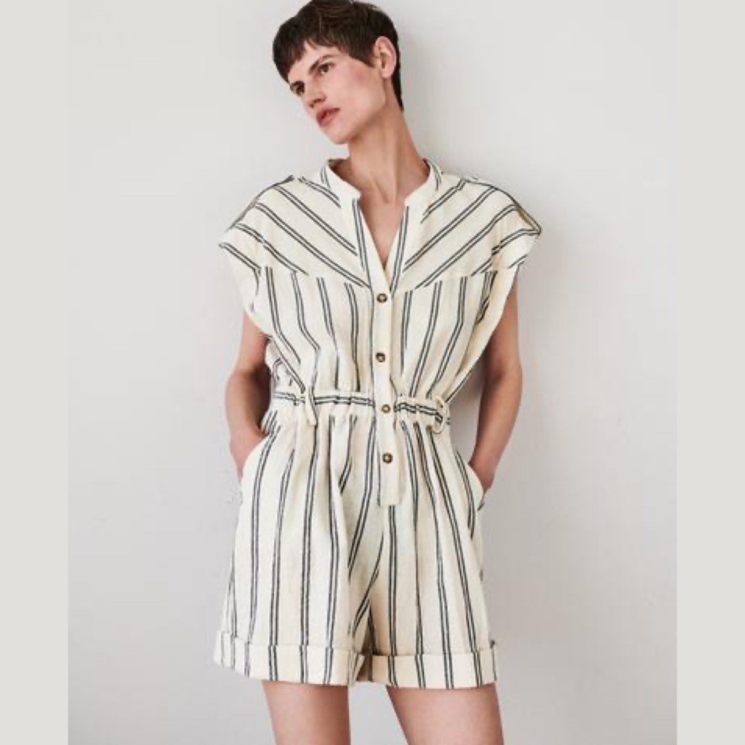 ZARA STRIPED RUSTIC JUMPSUIT