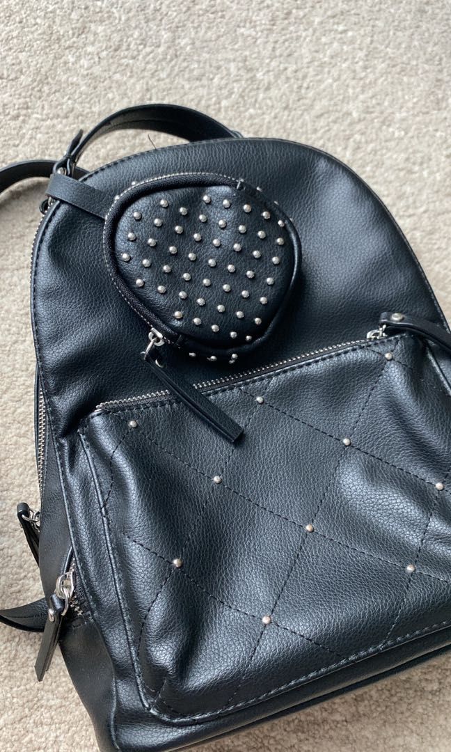 Black studded backpack zara 2025