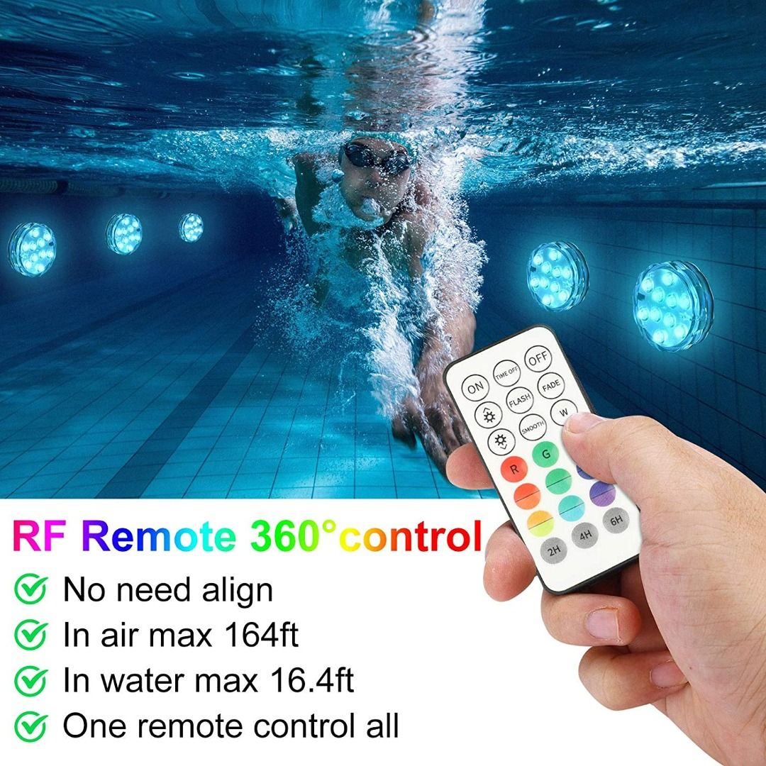 1502) EEEKIT HOT TUB LIGHTS, 4 LED RGB WATERPROOF SHOWER LIGHTS WITH