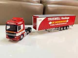 1/50  1:50 拖頭貨櫃 Trailer  DAF CF Curtainside  TRUSWELL Haulage