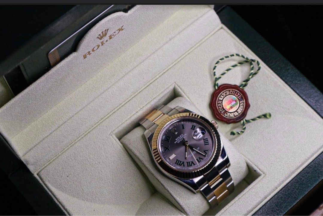2014 Two-Tone Rolex Datejust 2 41mm “Wimbledon” Dial (Category: Luxury Watches) located in Pasig City. Submitted by Watchaholics (Listing ID 1230398863, Image 2). Description: 2014 Two-Tone Rolex Datejust 2 41mm “Wimbledon” Dial - All Original - Complete Set - Ref: 116333 - Year: 2014 - Two-Tone - Gold Fluted Bezel For 805k You may DM or contact me @ 09615077138 Thanks admin😉 .