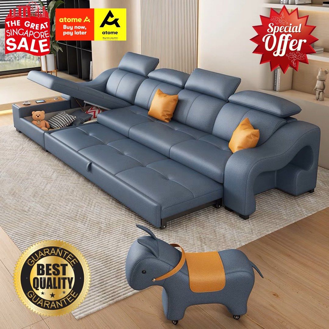 2 seater Length 161cm Levin Sofa Bed Available in High Quality in Scratch Resistant and Water Stain Repellent Leather Aire Material SB5564