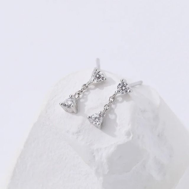 Dainty silver drop earrings best sale