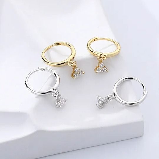 White gold plated sales hoop earrings