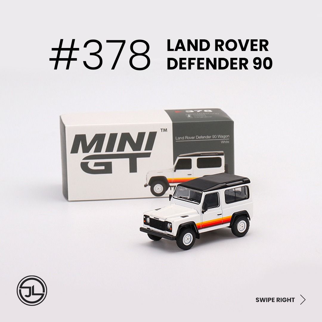 🔲 #378 MINI GT - LAND ROVER DEFENDER 90 WHITE 🔲, Hobbies & Toys, Toys &  Games on Carousell