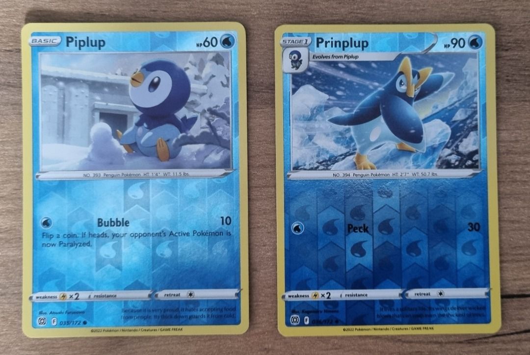 【 Pokemon Cards 】 Piplup - 035/172 / Prinplup - 036/172 - 59/127 - 44/100 /  Empoleon - 037/172 - 35/113 - 56/236 - Non-Holo / Reverse Holo - Brilliant 