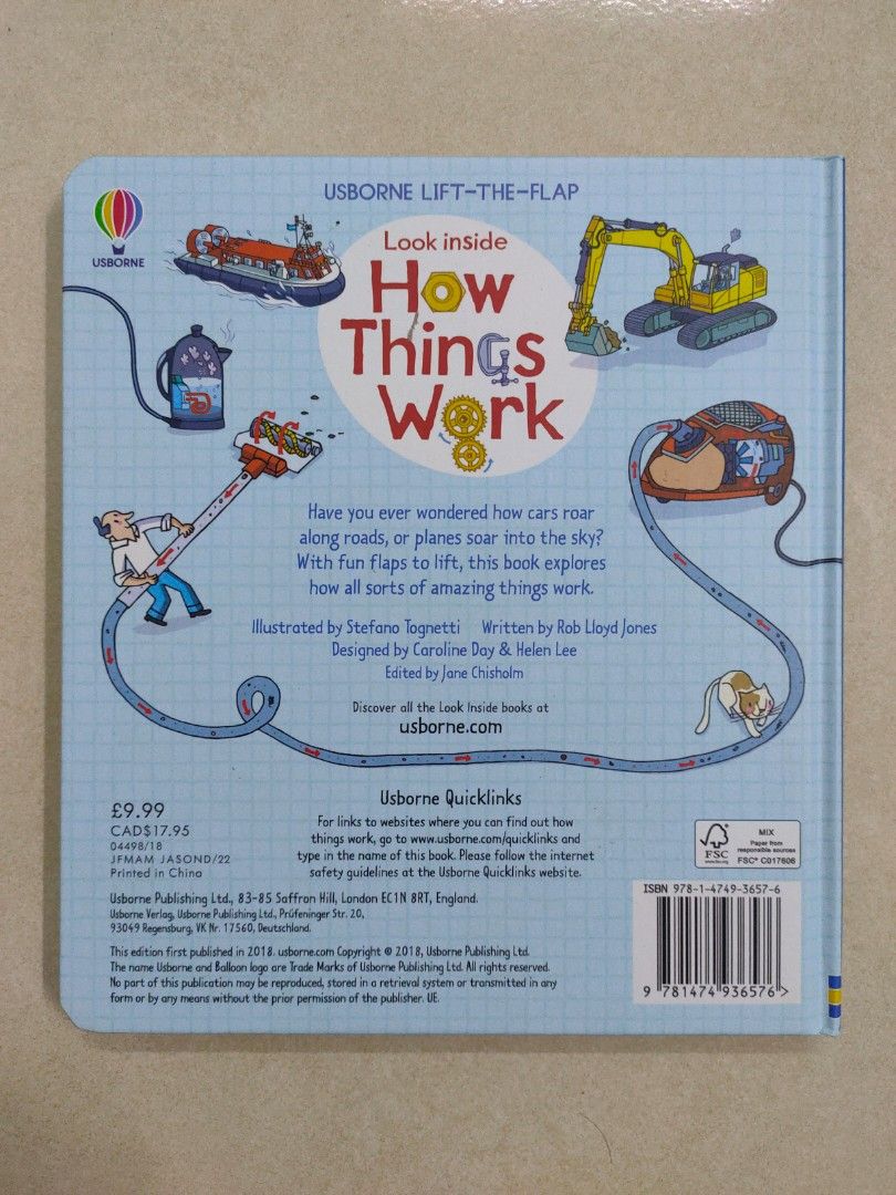 [ Usborne Lift-the-Flap ] Look Inside How Things Work [ 100% Original ...