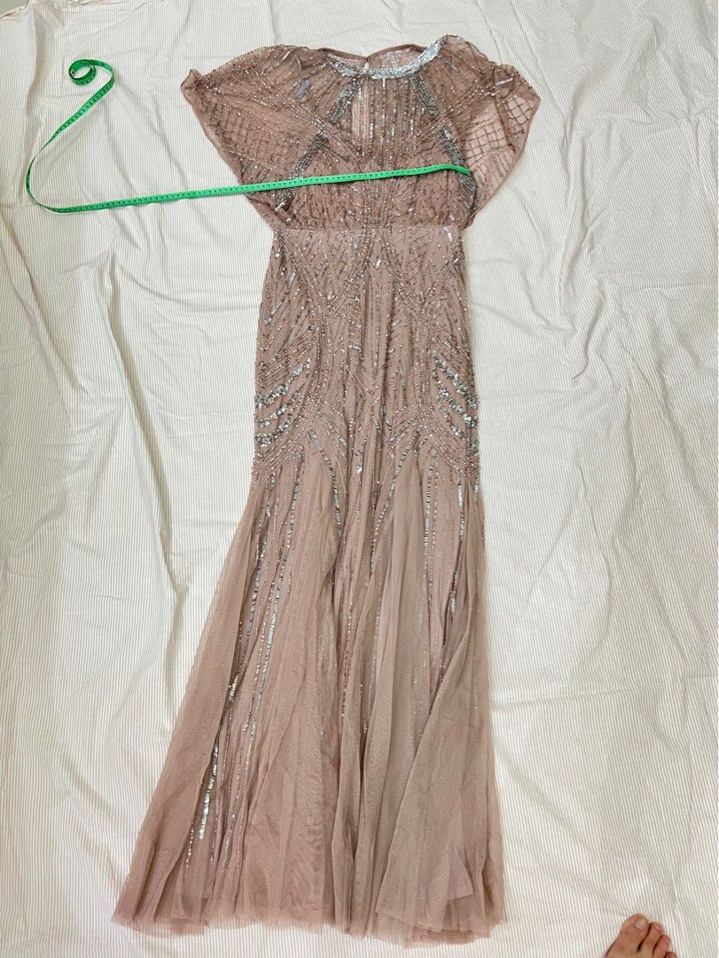 Aidan mattox crystal embellished evening gown uk 10 us6 Women s