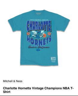 Vintage Charlotte Hornets T-Shirt Size XL Teal Single Stitch 90s