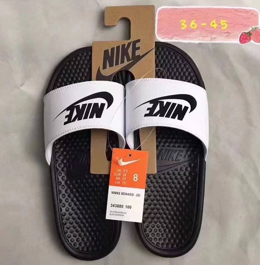 Nike slides half black half white clearance