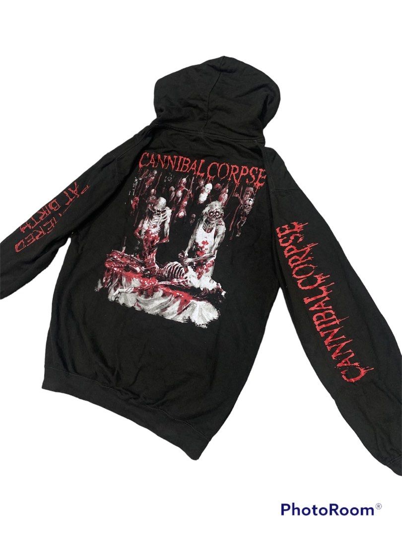 Cannibal Corpse Butchered at the birth hoodie, Men's Fashion, Tops ...