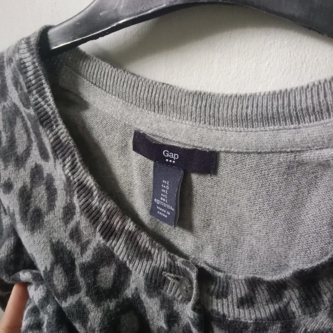 Gap leopard cardigan deals