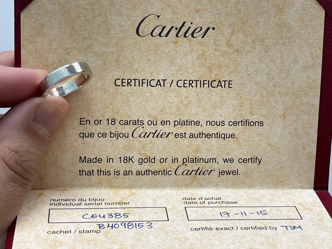 Cartier C DE CARTIER Pt950 Platinum Ring size 53 with Cert and