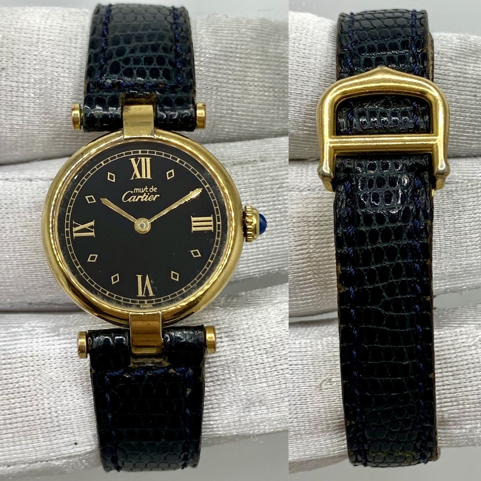 CARTIER GOLD MUST VERMEIL QUARTZ NOT MOVING LADIES WATCH 237011892 WE
