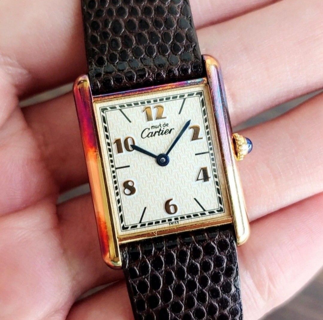Cartier Vermeil Tank Quartz Unique Patina
