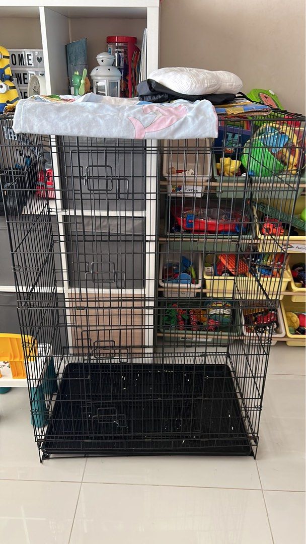 Cat cage foldable 2 storey, Pet Supplies, Homes & Other Pet Accessories