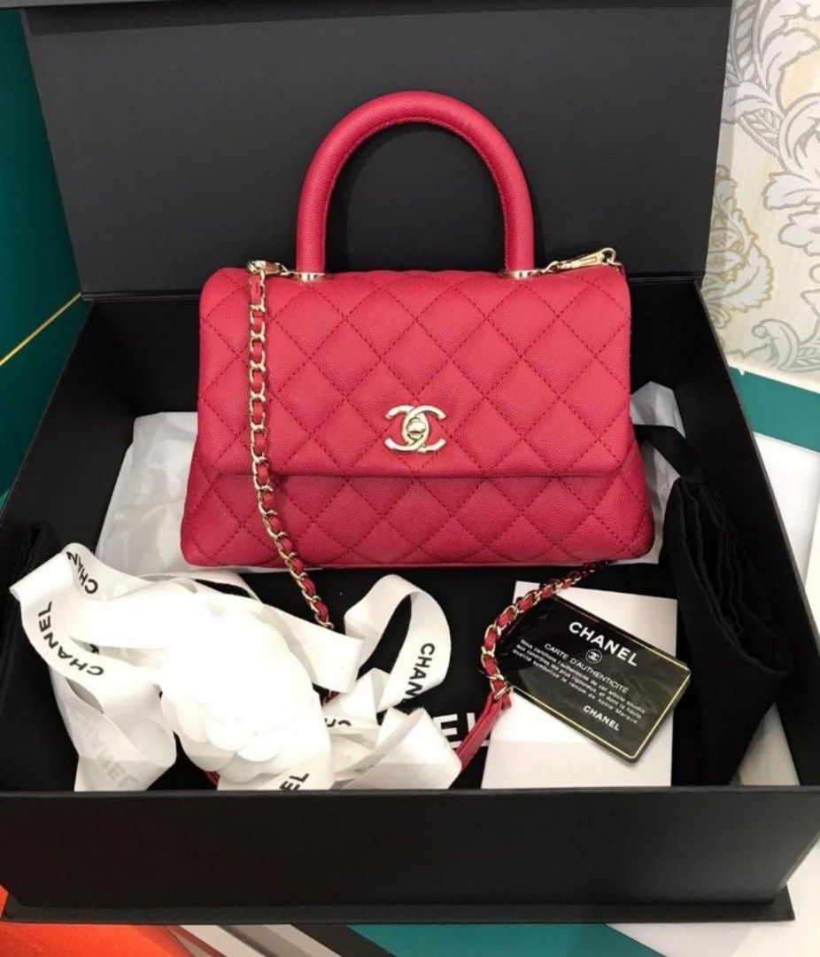 Red coco discount handle chanel bag