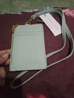 Charles & keith card holder wallet on neck strap