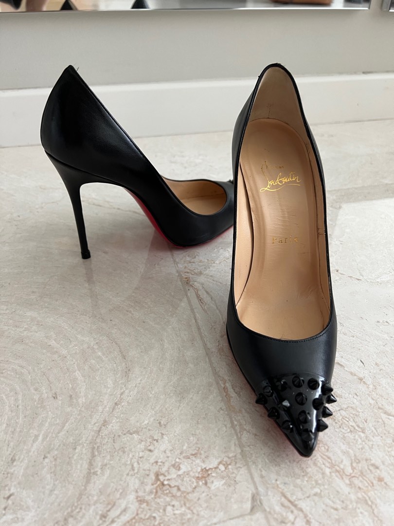 Black studded shop christian louboutin heels