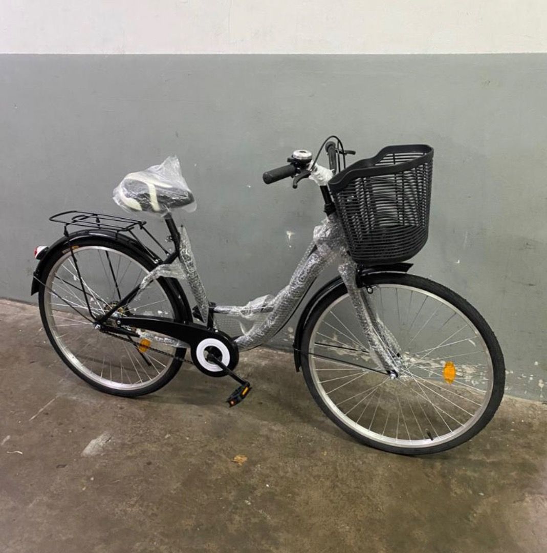 City bike ladies bicycle 26 inch single speed wheel large basket