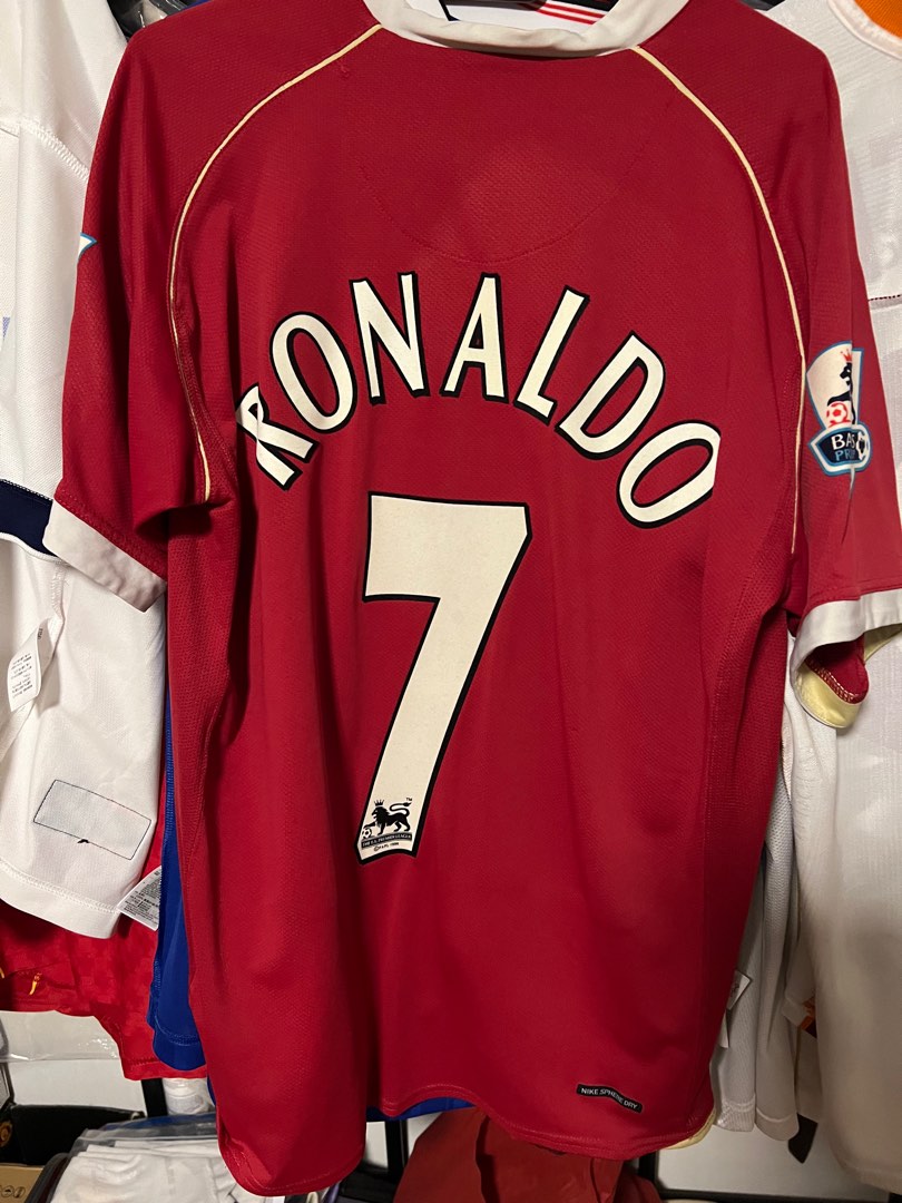 BNWT's Man Utd 2006/07 Longsleeve home shirt RONALDO 7 (L) Lextra