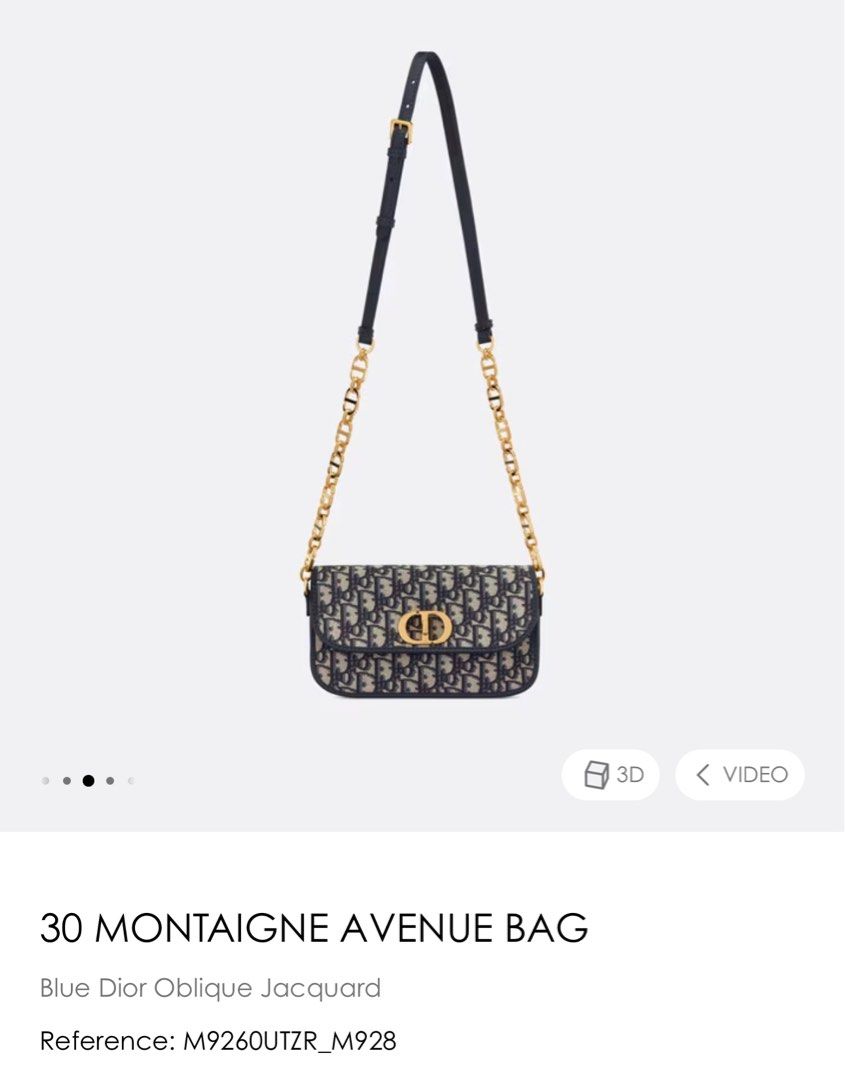 30 Montaigne Avenue Bag Blue Dior Oblique Jacquard