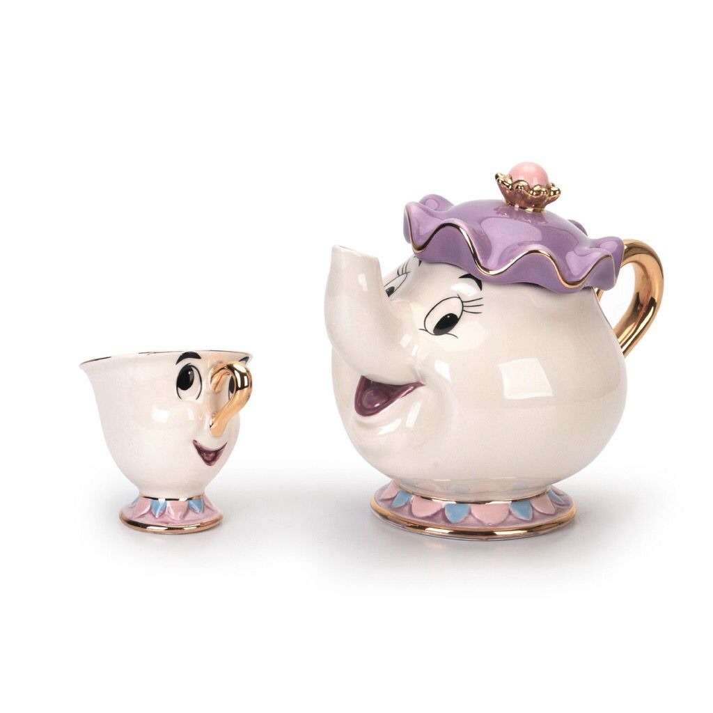DISNEY Beauty and The Beast Mrs Potts Chip Tea Pot Cup Set, TV & Home