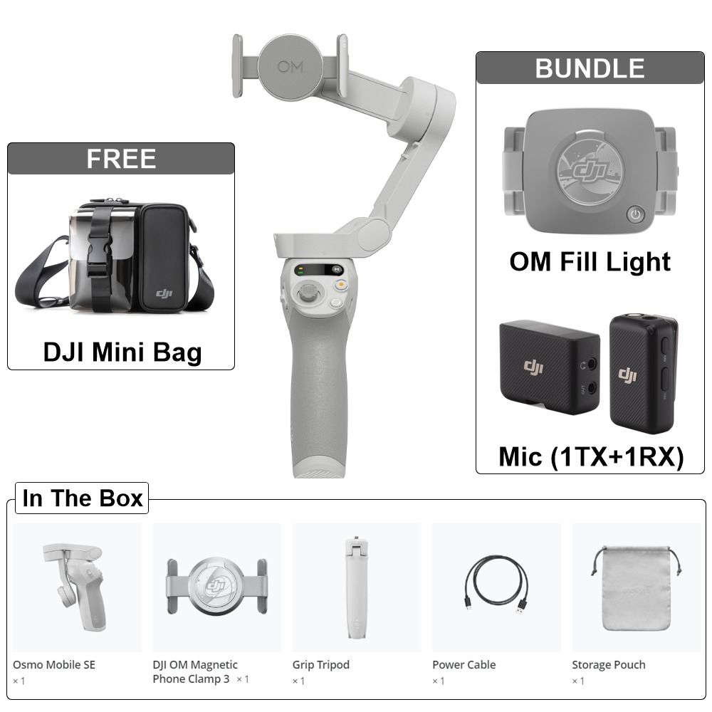 DJI Osmo Mobile SE - DJI OM SE - 3-Axis Smartphone Gimbal Stabilizer ...